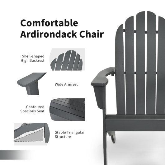 Acacia Wood Outdoor Adirondack Chair with Ergonomic Design-Gray at Set Shop and Smile
