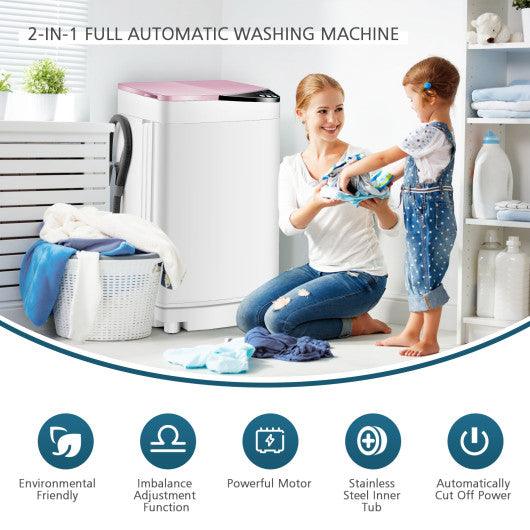 Full-automatic Washing Machine 7.7 lbs Washer / Spinner Germicidal-Pink at Set Shop and Smile
