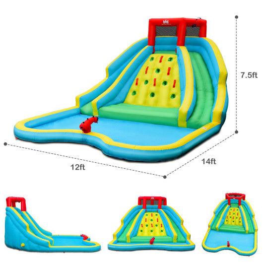 Inflatable Water Park Bounce House with Double Slide and Climbing Wall at Set Shop and Smile