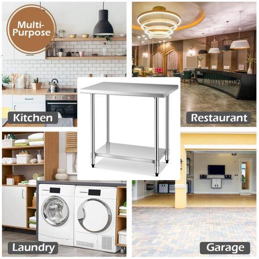 24 x 36 Inch Stainless Steel Commercial Kitchen Food Prep Table at Set Shop and Smile