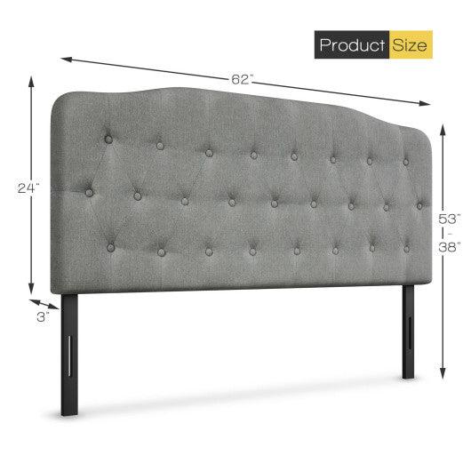 Queen Upholstered Headboard with Adjustable Heights-Light Gray at Set Shop and Smile