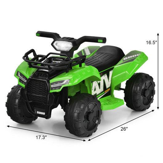 6V Kids ATV Quad Electric Ride On Car with LED Light and MP3-Green at Set Shop and Smile