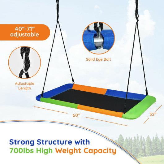 60 Inches Platform Tree Swing Outdoor with 2 Hanging Straps at Set Shop and Smile