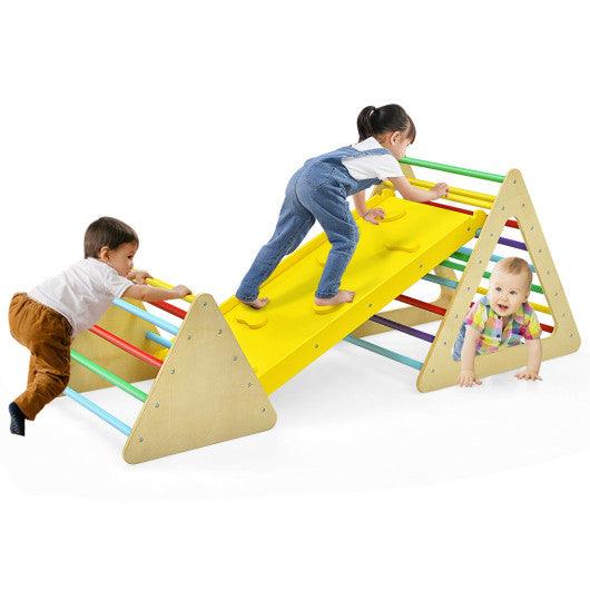 3 in 1 Wooden Set of 2 Triangle Climber with Ramp for Slid at Set Shop and Smile