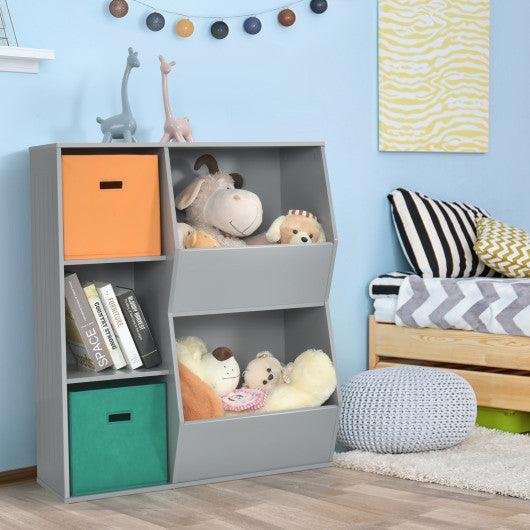 Kids Toy Storage Cabinet Shelf Organizer -Gray at Set Shop and Smile