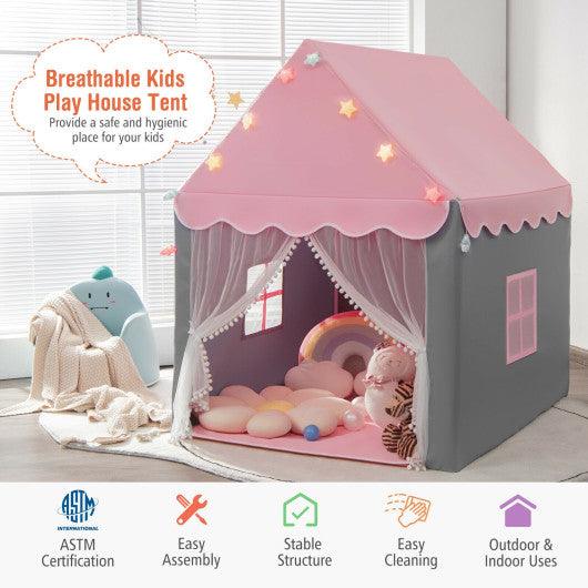 Kids Playhouse Tent with Star Lights and Mat-Pink at Set Shop and Smile