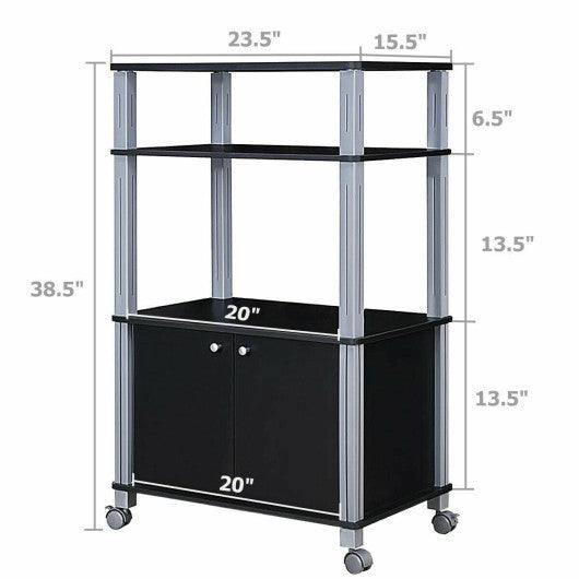 Microwave Rack Stand Rolling Storage Cart-Black at Set Shop and Smile