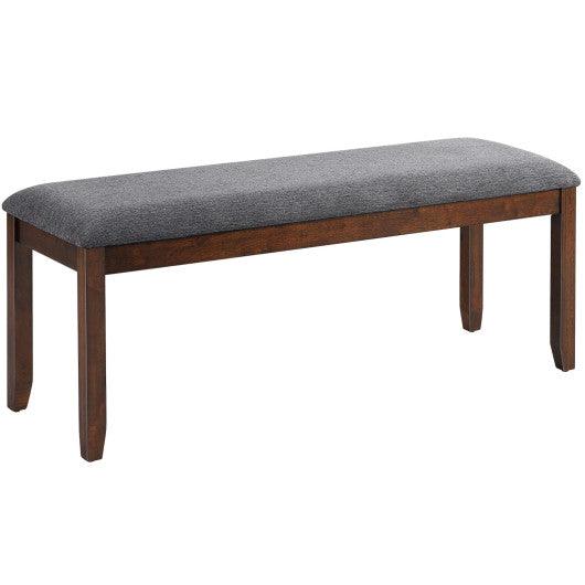 Upholstered Entryway Bench Footstool with Wood Legs at Set Shop and Smile