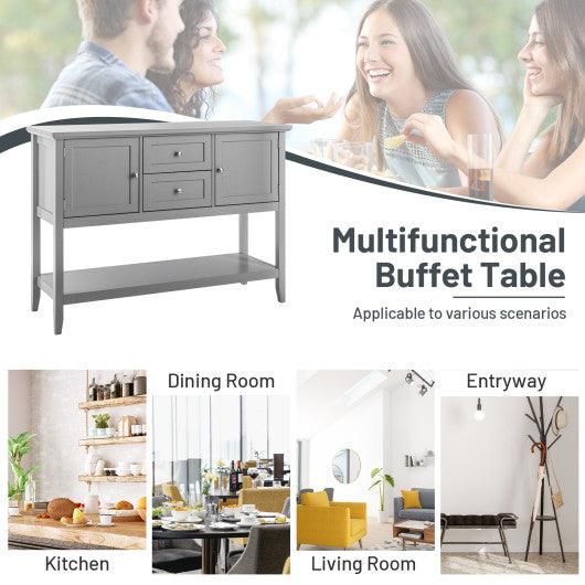 Wooden Sideboard Buffet Console Table with Drawers and Storage-Gray at Set Shop and Smile