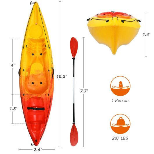 Single Sit-on-Top Kayak with Detachable Aluminum Paddle-Yellow at Set Shop and Smile