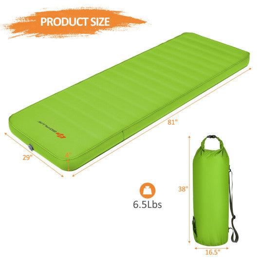 Self Inflating Folding Camping Sleeping Mattress with Carrying Bag-Green at Set Shop and Smile