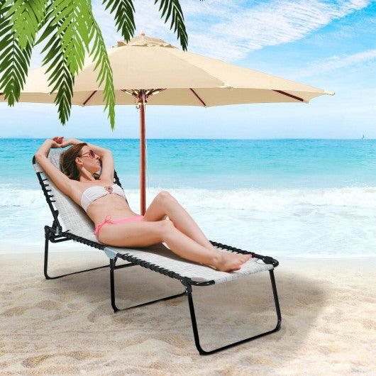 Foldable Recline Lounge Chair with Adjustable Backrest and Footrest at Set Shop and Smile