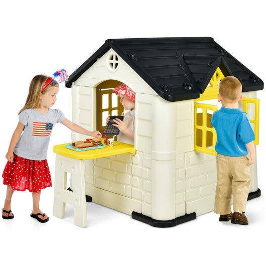 Kid’s Playhouse Pretend Toy House For Boys and Girls 7 Pieces Toy Set-Yellow at Set Shop and Smile