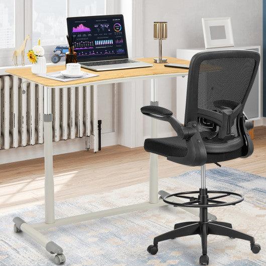 Height Adjustable Computer Desk Sit to Stand Rolling Notebook Table -Natural at Set Shop and Smile