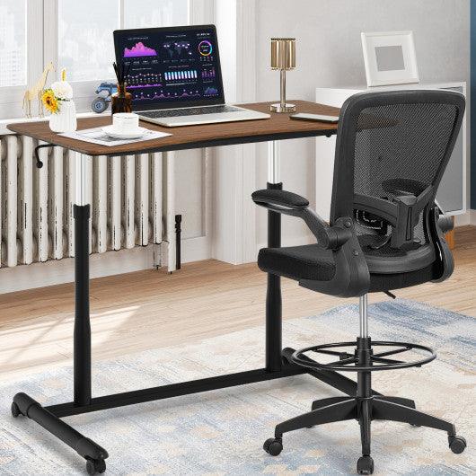 Height Adjustable Computer Desk Sit to Stand Rolling Notebook Table-Brown at Set Shop and Smile