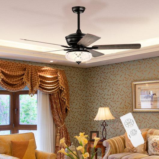 52 Inch Ceiling Fan with 3 Wind Speeds and 5 Reversible Blades-Gray at Set Shop and Smile