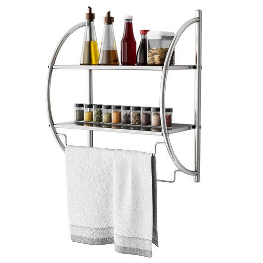 2-Tier Wall Mount Shower Organizer Towel Storage Rack at Set Shop and Smile