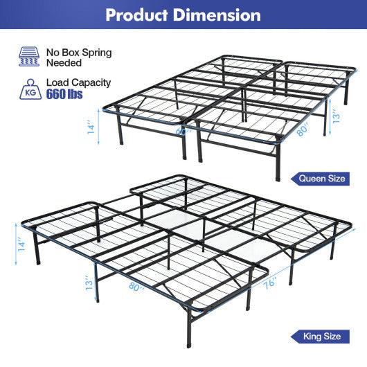 Queen/King Size Folding Steel Platform Bed Frame for Kids and Adults-King Size at Set Shop and Smile