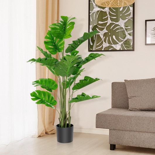 5 Feet Artificial Tree Faux Monstera Deliciosa Plant for Home Indoor and Outdoor at Set Shop and Smile
