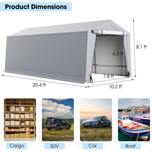 10 x 16/10 x 20 Feet Outdoor Heavy-Duty Carport with 2 Doors-10 x 20 ft at Set Shop and Smile