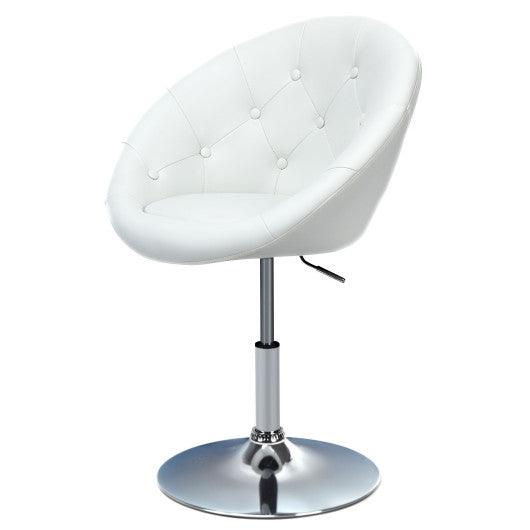 1 Piece Adjustable Modern Swivel Round Tufted-White at Set Shop and Smile