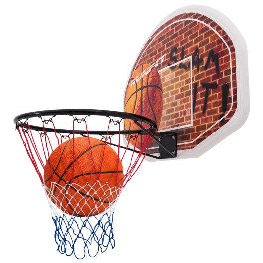 Wall Mounted Fan Backboard with Basketball Hoop and 2 Nets at Set Shop and Smile
