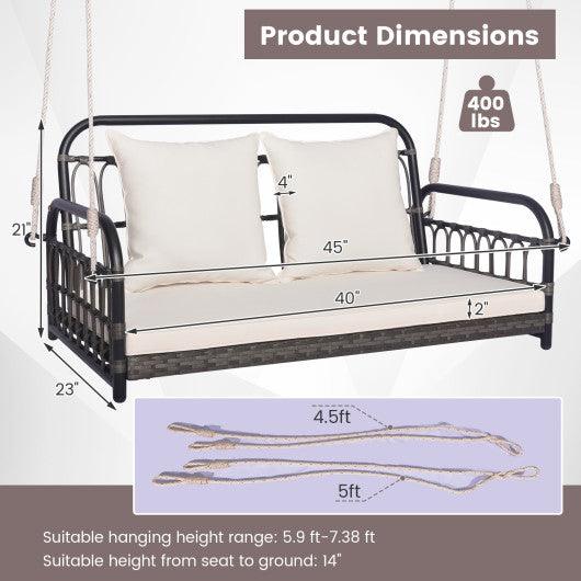 2-Person Outdoor Hanging Chair with Ropes-Gray at Set Shop and Smile