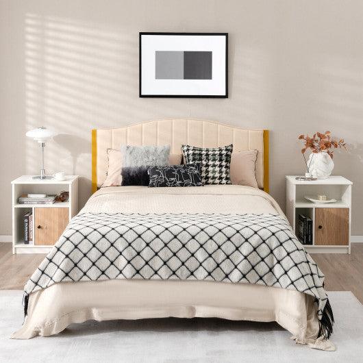 2 Pieces 25 Inch Tall Nightstands with Door and 2 Open Shelves-White at Set Shop and Smile