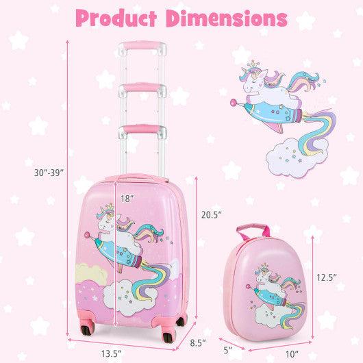 2 Pieces 18 Inch Kids Luggage Set with 12 Inch Backpack at Set Shop and Smile