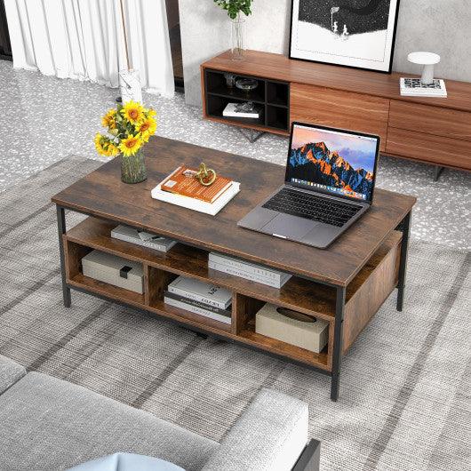 Lift Top Coffee Table with Hidden Storage Compartment-Coffee at Set Shop and Smile