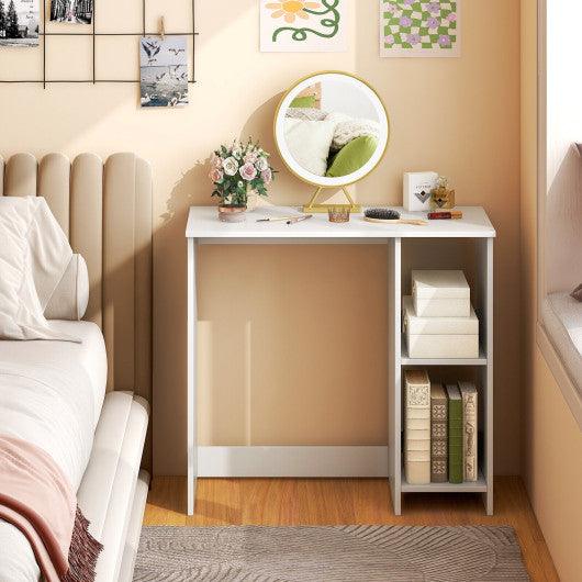 31.5 Inch Modern Home Office Desk with 2 Compartments-White at Set Shop and Smile