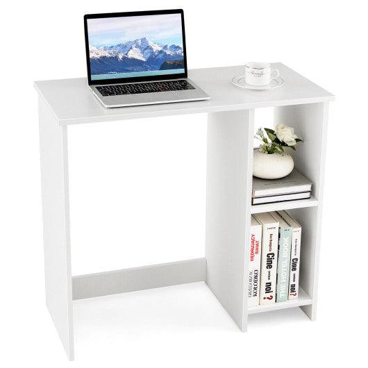31.5 Inch Modern Home Office Desk with 2 Compartments-White at Set Shop and Smile