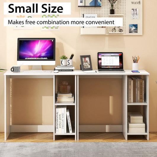 31.5 Inch Modern Home Office Desk with 2 Compartments-White at Set Shop and Smile
