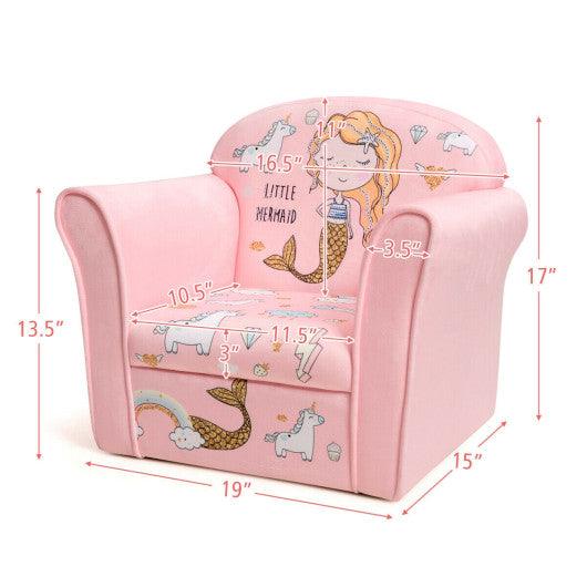 Kids Mermaid Armrest Couch Upholstered Sofa at Set Shop and Smile