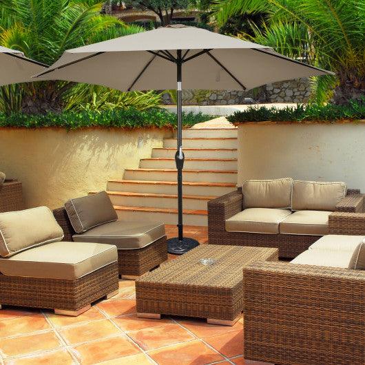 9' Half Round Patio Umbrella Sunshade without Weight Base at Set Shop and Smile