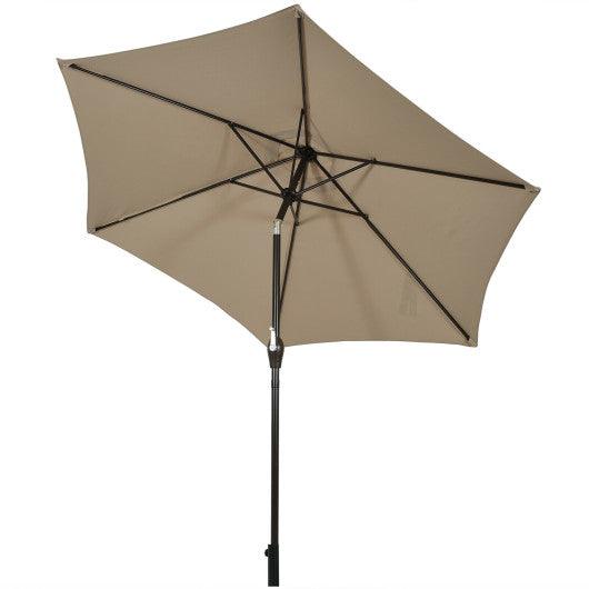 9' Half Round Patio Umbrella Sunshade without Weight Base at Set Shop and Smile