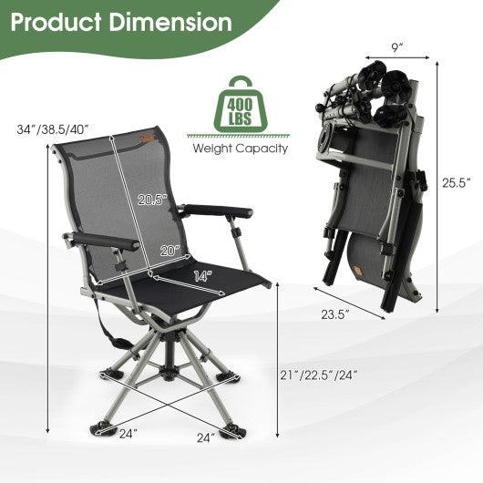 360 Degree Silent Swivel Hunting Chair-Black at Set Shop and Smile
