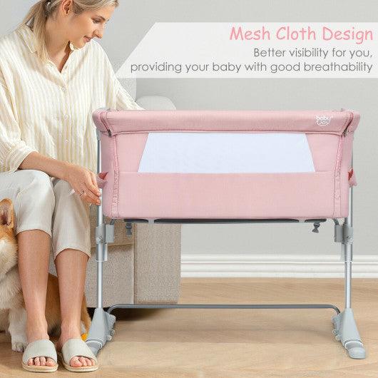 Travel Portable Baby Bed Side Sleeper Bassinet Crib with Carrying Bag-Pink at Set Shop and Smile