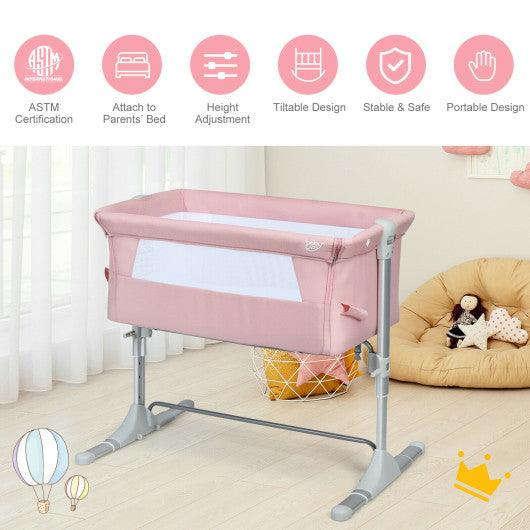 Travel Portable Baby Bed Side Sleeper Bassinet Crib with Carrying Bag-Pink at Set Shop and Smile