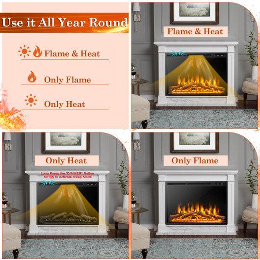 34/37 Inch Electric Fireplace Recessed with Adjustable Flames at Set Shop and Smile