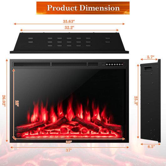 34/37 Inch Electric Fireplace Recessed with Adjustable Flames at Set Shop and Smile