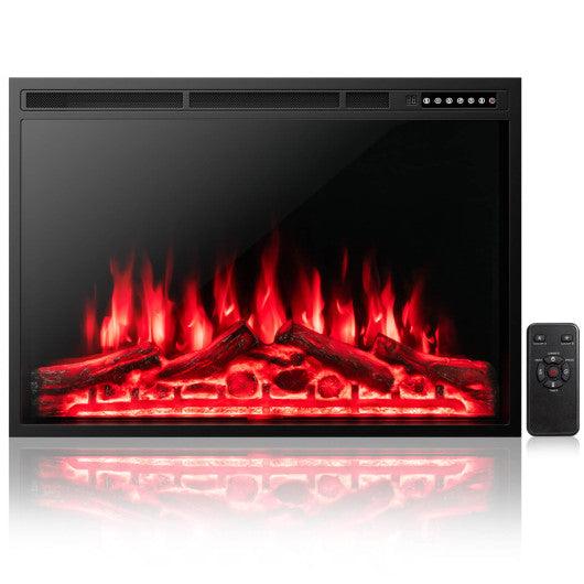 34/37 Inch Electric Fireplace Recessed with Adjustable Flames at Set Shop and Smile