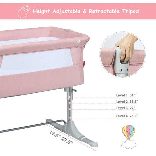 Travel Portable Baby Bed Side Sleeper Bassinet Crib with Carrying Bag-Pink at Set Shop and Smile