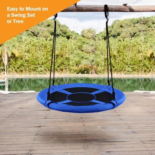 40 Inch Flying Saucer Tree Swing Indoor Outdoor Play Set-Blue at Set Shop and Smile