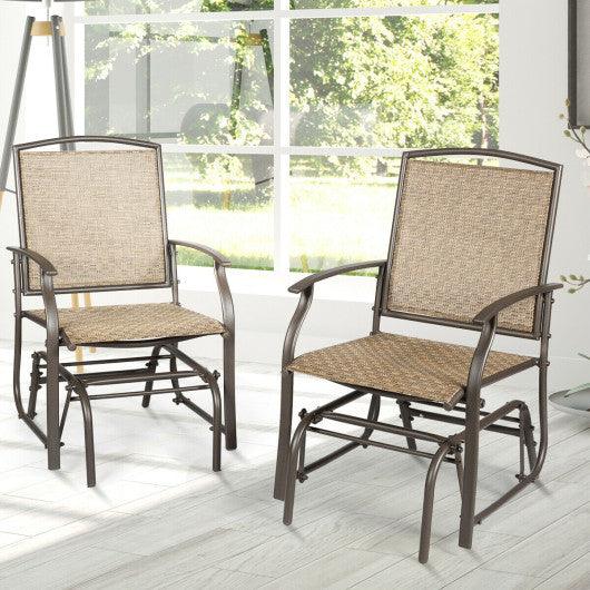 2 Pieces Patio Swing Single Glider Chair Rocking Seating at Set Shop and Smile