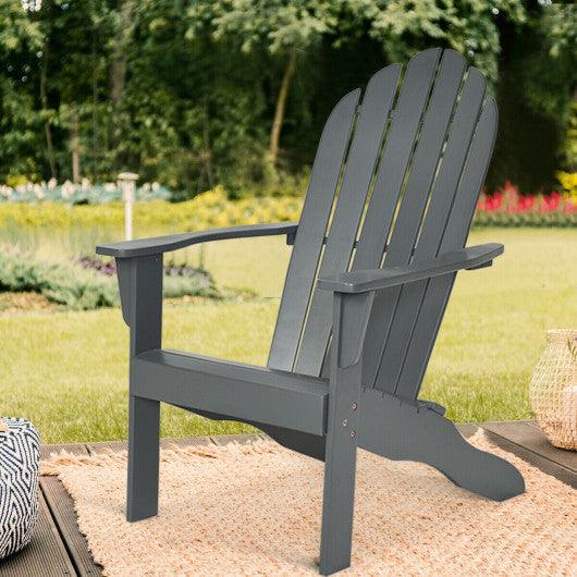 Acacia Wood Outdoor Adirondack Chair with Ergonomic Design-Gray at Set Shop and Smile