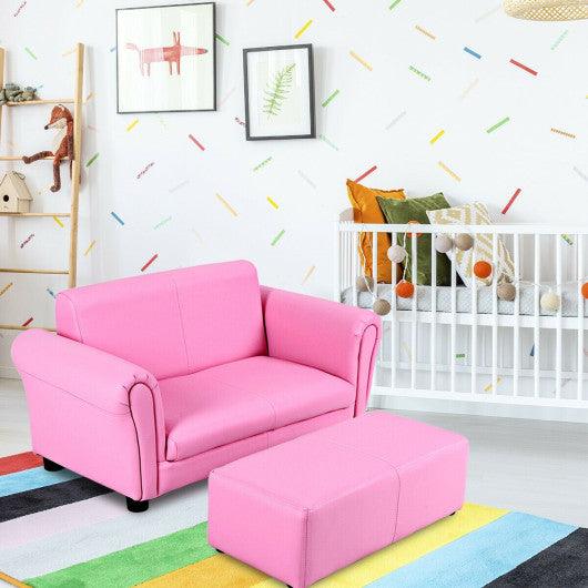 Soft Kids Double Sofa with Ottoman-Pink at Set Shop and Smile