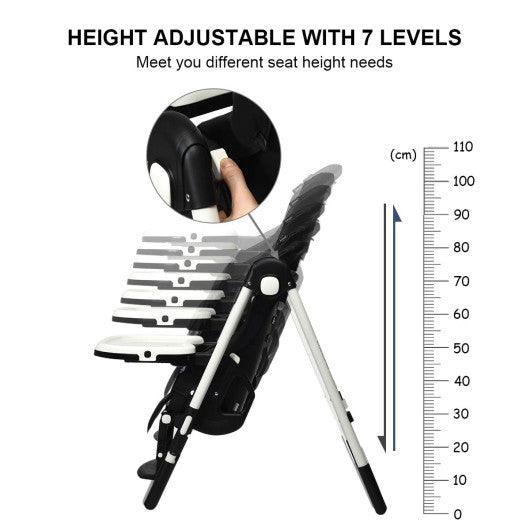 Foldable High chair with Multiple Adjustable Backrest-Black at Set Shop and Smile