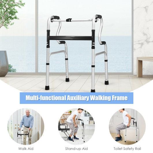 One-Button Folding Aluminum Walking Frame Walker at Set Shop and Smile