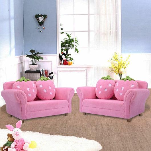 BL/PI Kids Strawberry Armrest Chair Sofa-Pink at Set Shop and Smile
